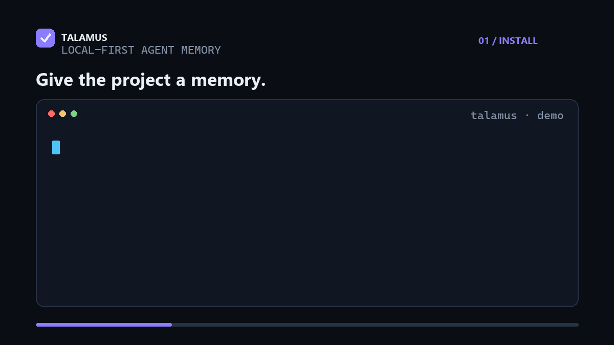 A completed agent session becomes cited, local memory for the next one.